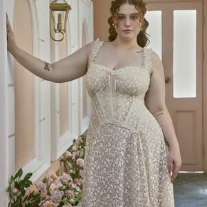Lacemade "Glass Candy" Cream Colored Corset Dress With Feminine Lace Design